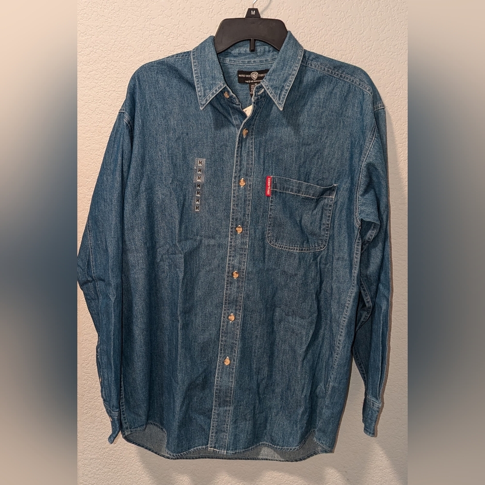 Looney Tunes Denim Shirt Vintage 1995 Embroidered Tweety Birds New With Tags